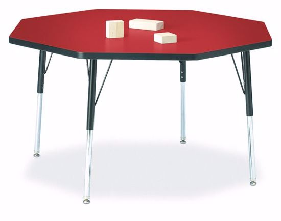 Picture of Berries® Octagon Activity Table - 48" X 48", A-height - Red/Black/Black