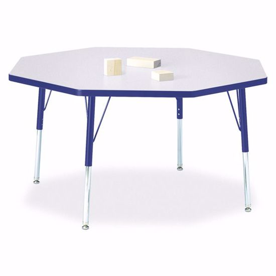 Picture of Berries® Octagon Activity Table - 48" X 48", E-height - Gray/Blue/Blue