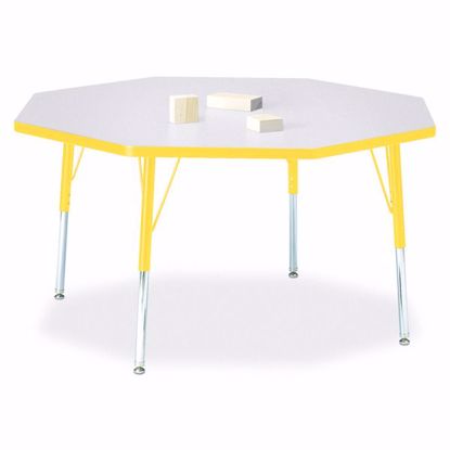 Picture of Berries® Octagon Activity Table - 48" X 48", E-height - Gray/Yellow/Yellow