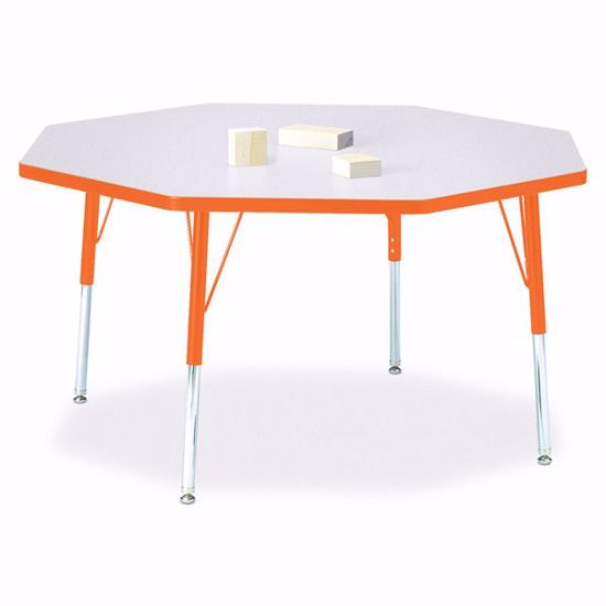 Picture of Berries® Octagon Activity Table - 48" X 48", E-height - Gray/Orange/Orange