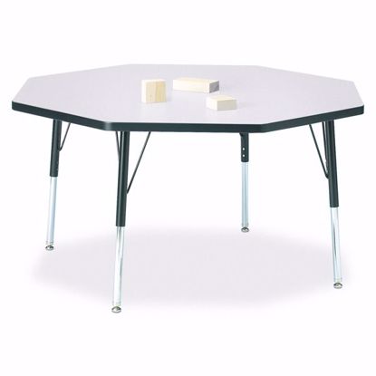 Picture of Berries® Octagon Activity Table - 48" X 48", E-height - Gray/Black/Black