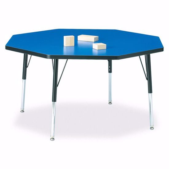 Picture of Berries® Octagon Activity Table - 48" X 48", E-height - Blue/Black/Black