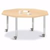 Picture of Berries® Octagon Activity Table - 48" X 48", Mobile - Gray/Teal/Gray