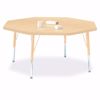 Picture of Berries® Octagon Activity Table - 48" X 48", T-height - Gray/Yellow/Yellow