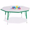 Picture of Berries® Octagon Activity Table - 48" X 48", T-height - Gray/Green/Green