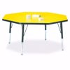 Picture of Berries® Octagon Activity Table - 48" X 48", T-height - Yellow/Black/Black