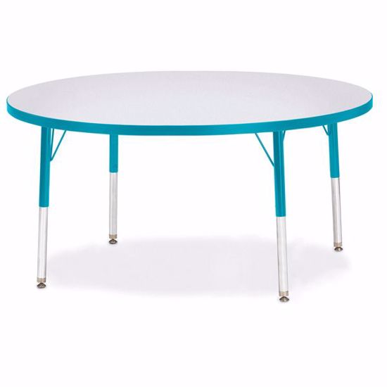 Picture of Berries® Round Activity Table - 48" Diameter, E-height - Gray/Teal/Teal