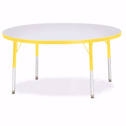 Picture of Berries® Round Activity Table - 48" Diameter, E-height - Gray/Yellow/Yellow