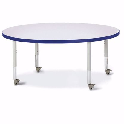 Picture of Berries® Round Activity Table - 48" Diameter, Mobile - Gray/Blue/Gray