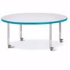 Picture of Berries® Round Activity Table - 48" Diameter, Mobile - Gray/Teal/Gray