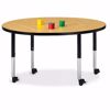 Picture of Berries® Round Activity Table - 48" Diameter, Mobile - Gray/Teal/Gray