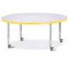 Picture of Berries® Round Activity Table - 48" Diameter, Mobile - Gray/Yellow/Gray