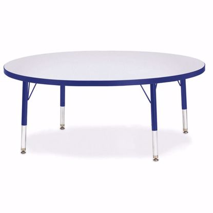 Picture of Berries® Round Activity Table - 48" Diameter, T-height - Gray/Blue/Blue