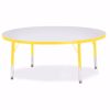 Picture of Berries® Round Activity Table - 48" Diameter, T-height - Gray/Yellow/Yellow