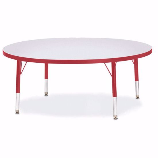 Picture of Berries® Round Activity Table - 48" Diameter, T-height - Gray/Red/Red