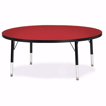 Picture of Berries® Round Activity Table - 48" Diameter, T-height - Red/Black/Black