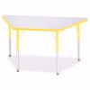 Picture of Berries® Trapezoid Activity Tables - 24" X 48", A-height - Gray/Yellow/Yellow