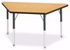 Picture of Berries® Trapezoid Activity Tables - 24" X 48", A-height - Yellow/Black/Black