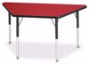 Picture of Berries® Trapezoid Activity Tables - 24" X 48", A-height - Red/Black/Black