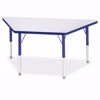 Picture of Berries® Trapezoid Activity Tables - 24" X 48", E-height - Gray/Blue/Blue