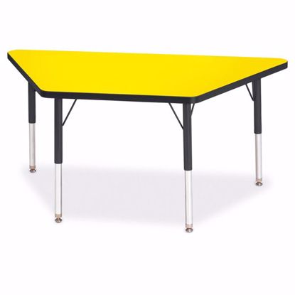 Picture of Berries® Trapezoid Activity Tables - 24" X 48", E-height - Yellow/Black/Black