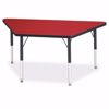 Picture of Berries® Trapezoid Activity Tables - 24" X 48", E-height - Red/Black/Black