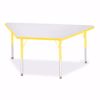 Picture of Berries® Trapezoid Activity Tables - 30" X 60", E-height - Gray/Yellow/Yellow