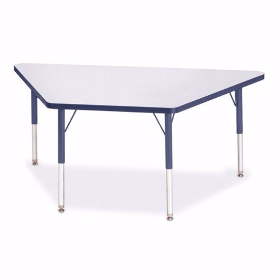 Picture of Berries® Trapezoid Activity Tables - 30" X 60", E-height - Gray/Navy/Navy