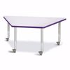 Picture of Berries® Trapezoid Activity Tables - 30" X 60", Mobile - Gray/Purple/Gray