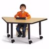 Picture of Berries® Trapezoid Activity Tables - 30" X 60", Mobile - Gray/Purple/Gray