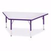 Picture of Berries® Trapezoid Activity Tables - 30" X 60", T-height - Gray/Purple/Purple