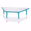 Picture of Berries® Trapezoid Activity Tables - 30" X 60", T-height - Gray/Teal/Teal