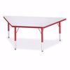 Picture of Berries® Trapezoid Activity Tables - 30" X 60", T-height - Gray/Red/Red