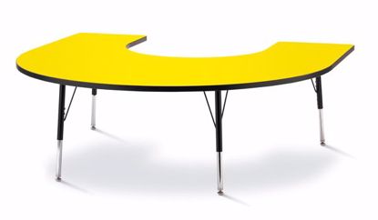Picture of Berries® Horseshoe Activity Table - 66" X 60", A-height - Yellow/Black/Black