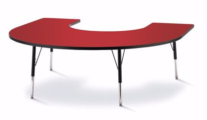 Picture of Berries® Horseshoe Activity Table - 66" X 60", A-height - Red/Black/Black