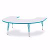 Picture of Berries® Horseshoe Activity Table - 66" X 60", E-height - Gray/Teal/Teal