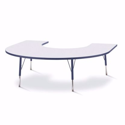 Picture of Berries® Horseshoe Activity Table - 66" X 60", E-height - Gray/Navy/Navy