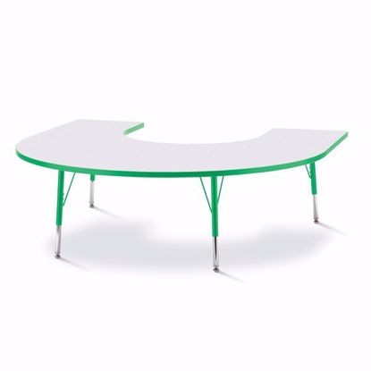 Picture of Berries® Horseshoe Activity Table - 66" X 60", E-height - Gray/Green/Green