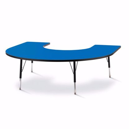 Picture of Berries® Horseshoe Activity Table - 66" X 60", E-height - Blue/Black/Black
