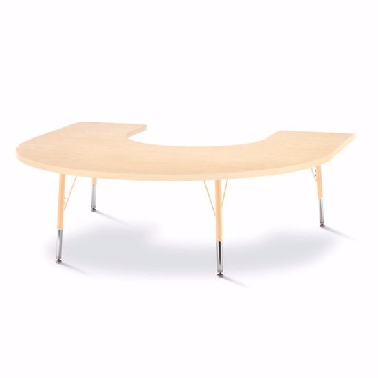 Picture of Berries® Horseshoe Activity Table - 66" X 60", E-height - Maple/Maple/Camel