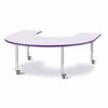 Picture of Berries® Horseshoe Activity Table - 66" X 60", Mobile - Gray/Purple/Gray