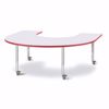 Picture of Berries® Horseshoe Activity Table - 66" X 60", Mobile - Gray/Teal/Gray