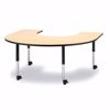 Picture of Berries® Horseshoe Activity Table - 66" X 60", Mobile - Maple/Black/Black