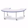 Picture of Berries® Horseshoe Activity Table - 66" X 60", Mobile - Blue/Black/Black