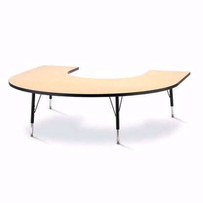 Picture of Berries® Horseshoe Activity Table - 66" X 60", T-height - Maple/Black/Black