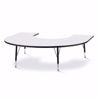 Picture of Berries® Horseshoe Activity Table - 66" X 60", T-height - Gray/Black/Black