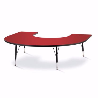 Picture of Berries® Horseshoe Activity Table - 66" X 60", T-height - Red/Black/Black