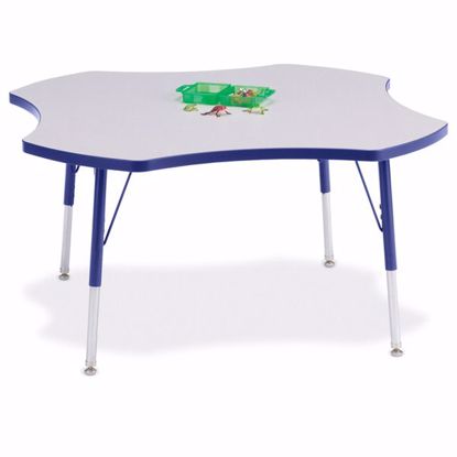 Picture of Berries® Four Leaf Activity Table - 48", A-height - Gray/Blue/Blue