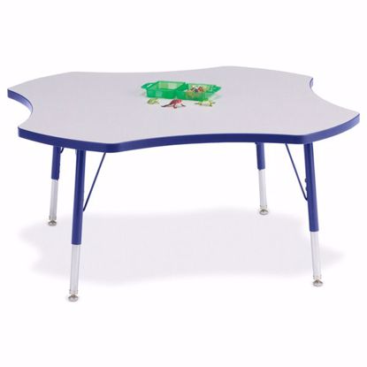 Picture of Berries® Four Leaf Activity Table - 48", E-height - Gray/Blue/Blue