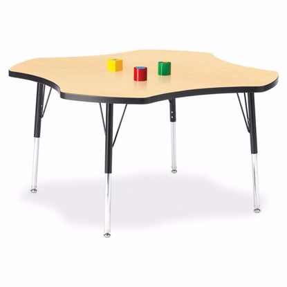 Picture of Berries® Four Leaf Activity Table - 48", E-height - Maple/Black/Black